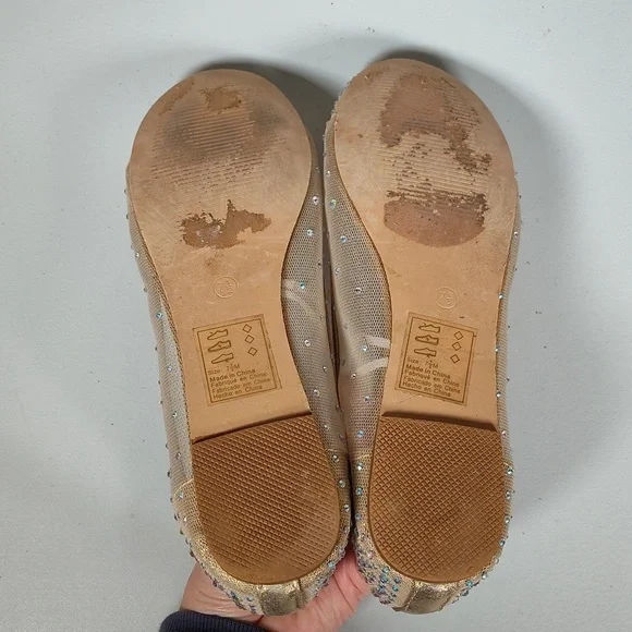 David's Bridal Illusion Toe Cap Crystal Embellished Ballet Flats 7.5 - Picture 9 of 12